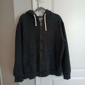 POLO Ralph Lauren Full Zip Hoodie Sweatshirt XXL Dark Charcoal Gray